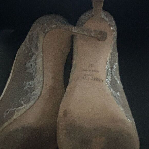 MADE TO ORDEr Jimmy Choo heels Romy Floral Lace Pumps ivory pointy toe shoes - Picture 5 of 8